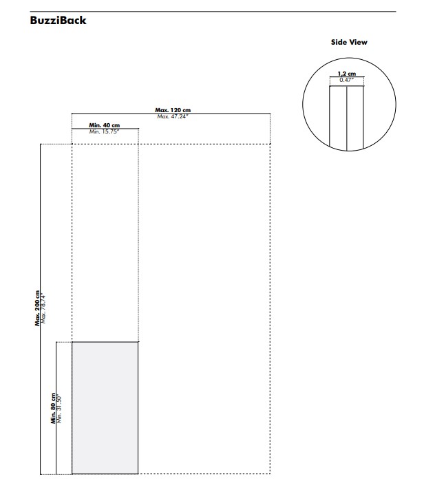 BuzziBack מידות