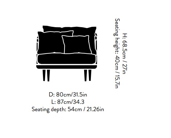 fly armchair מידות